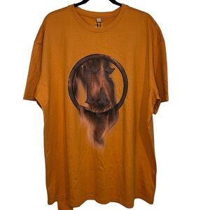 Forgotten Faces Men's Orange Graphic Short Sleeve Short T-shirt Size: XL